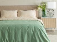 Постельное белье Smoke green & Cream