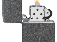 Зажигалка ZIPPO Logo с покрытием Iron Stone™, латунь/сталь, серая, матовая, 38x13x57 мм