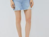 Джинсовая юбка мини, Голубой