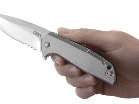 Складной нож Liong Mah’s Design G.S.D™ (Get.S**T.Done) CRKT 3710, клинок AUS-8 Satin Combo, рукоять нержавеющая сталь
