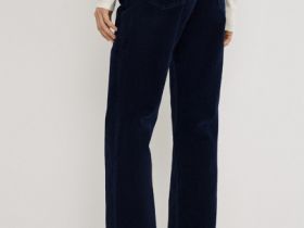 Джинсы с велюром, Синий