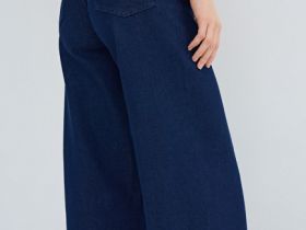 Ультраширокие джинсы с золотыми пуговицами, Синий