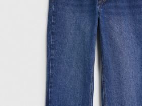 Прямые джинсы с высокой посадкой, Синий