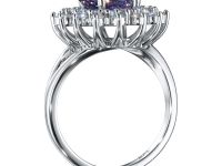 Кольцо из белого золота с танзанитом и бриллиантами э4742кц03210405