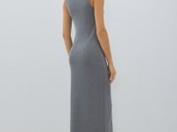 Трикотажное платье-майка в рубчик, Серый