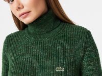 Шерстяное платье Lacoste с высоким воротом
