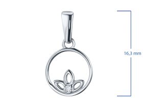 Подвеска из серебра с бриллиантом э0601пд04201602