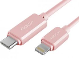 Кабель Rock RCB0414 (Type-C) на (Lightning) 100см (Rose Gold)