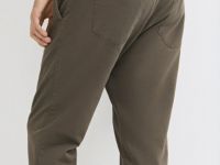 Утеплённые джоггеры из твила, Коричневый