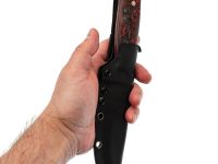 Охотничий нож Тигр, сталь Elmax, рукоять черно-красный карбон