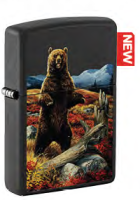 Зажигалка ZIPPO Linda Picken с покрытием Black Matte, Медведь, латунь/сталь