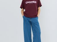 Футболка оверсайз с принтом, Фиолетовый