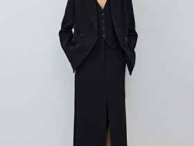 Прямая юбка макси, Черный