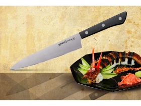 Нож кухонный универсальный Samura "HARAKIRI" (SHR-0023B) 150 мм, сталь AUS-8, рукоять ABS пластик, чёрный