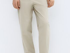 Брюки из твила на кулиске, Бежевый