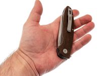 Складной нож Petrified Fish Terra, сталь D2, рукоять микарта, коричневый