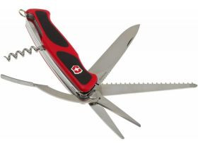 Многопредметный складной нож Victorinox RangerGrip 71 Gardener 0.9713.C, сталь X55CrMo14, рукоять нейлон, 130мм 7 функций красно-чёрный