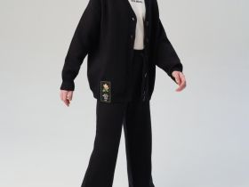 Комплект трикотажный для девочек: брюки, кардиган