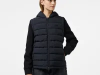 Женский утеплённый стеганый жилет Lacoste с капюшоном и отстегивающимися рукавами