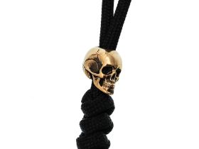 Темляк с бронзовой бусиной "Череп"