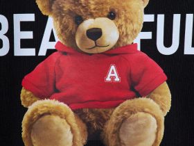 Футболка с принтом для девочек, Черный