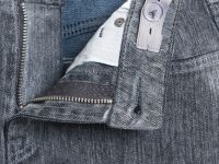 Прямые джинсы с эффектом велюра для девочек, Серый