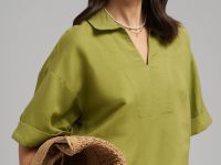 Свободная блузка изо льна и вискозы