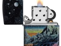 Зажигалка ZIPPO Space in Color Design с покрытием 540 Tumbled Chrome, латунь/сталь, разноцветная, 38x13x57 мм