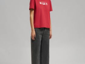 Удлиненная футболка прямого кроя из джерси