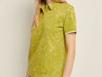 Поло приталенного силуэта с цветочным принтом