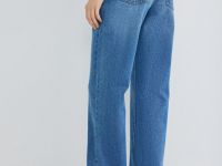 Прямые джинсы с высокой посадкой, Синий