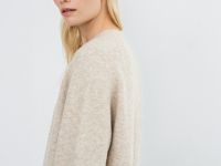 Вязаное платье из пряжи с шерстью, Бежевый