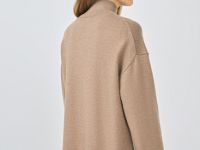 Джемпер с воротником-стойкой, Коричневый