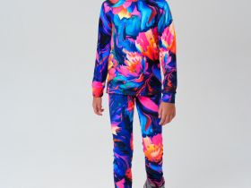 Термокомплект трикот. для девочек: фуфайка (футболка) с длин. рук, брюки для эпизод. использования