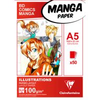 Блокнот-склейка для маркеров Clairefontaine "MANGA" А5 50 л 100 г, обложка комиксы