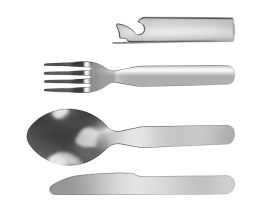 Набор столовых приборов для кемпинга STINGER SET-K704F-SS