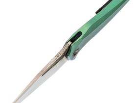 Складной нож TUOTOWN Magpie, сталь M390, рукоять Crystal Titanium Green