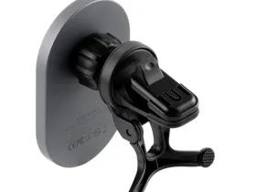 Автомобильный держатель с беспроводной зарядкой Momax Q.Mag Mount 3 15W в воздуховод (серый) (CM20E)