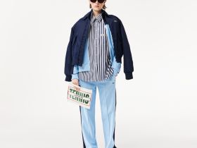 Женская рубашка Lacoste x Bandier из хлопкового поплина в полоску