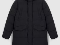 Однобортное пальто с капюшоном