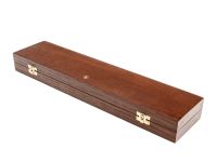 Подарочный нож Олень. Коллекция «Скифы», дамасская сталь с никелем, рукоять моржовый клык, гранат