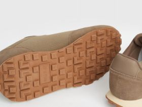 Комбинированные кроссовки из натуральной замши, Бежевый