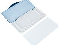 Палитра прямоугольная пластиковая с крышкой "Белые ночи" 18 ячеек, 26,7 х 12,8 х 2,6 см, белая