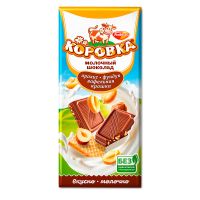 Шоколад Коровка, с арахисом, фундуком и вафельной крошкой, Рот Фронт, 75 гр.