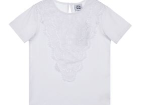 Блузка трикотажная с кружевом для девочки