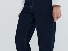 Джинсы Mom с высокой посадкой, Синий