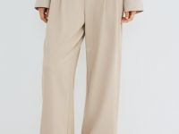 Широкие брюки с эластичным поясом, Бежевый