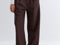 Коричневые брюки Wide leg с вытачками Глория Джинс
