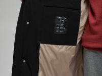 Пуховое пальто свободного силуэта с капюшоном