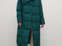 Стеганое утепленное пальто с поясом